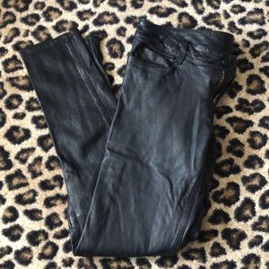 All Saints Mauritius Black Leather Skinny 26